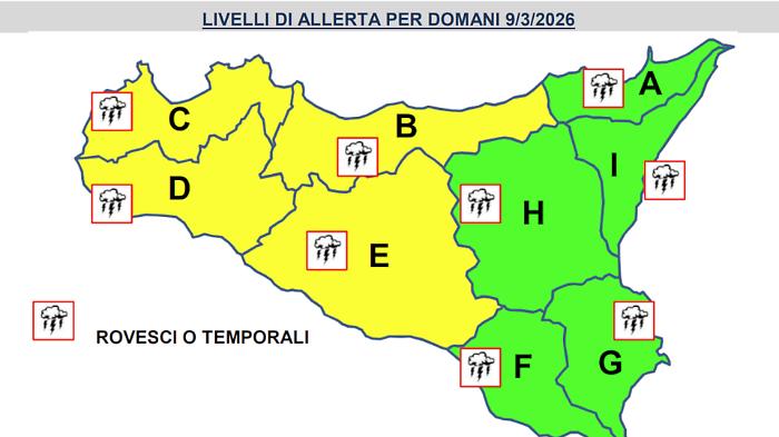 Sicily, leopard-spotted rain and very rough seas: yellow alert issued across half the island