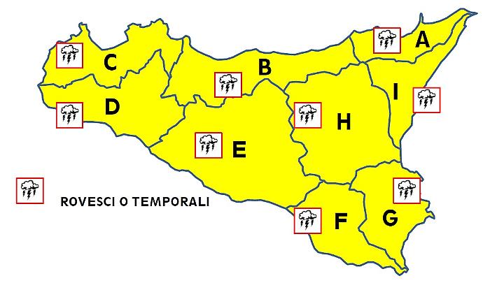 Bad weather in Sicily, yellow alert issued: moderate rainfall and winds arriving across the province of Palermo
