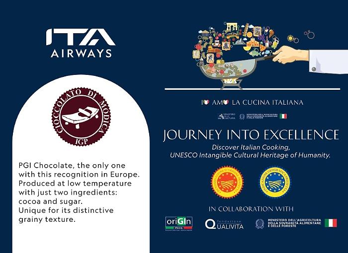 The Modica PGI chocolate on board Ita Airways flights